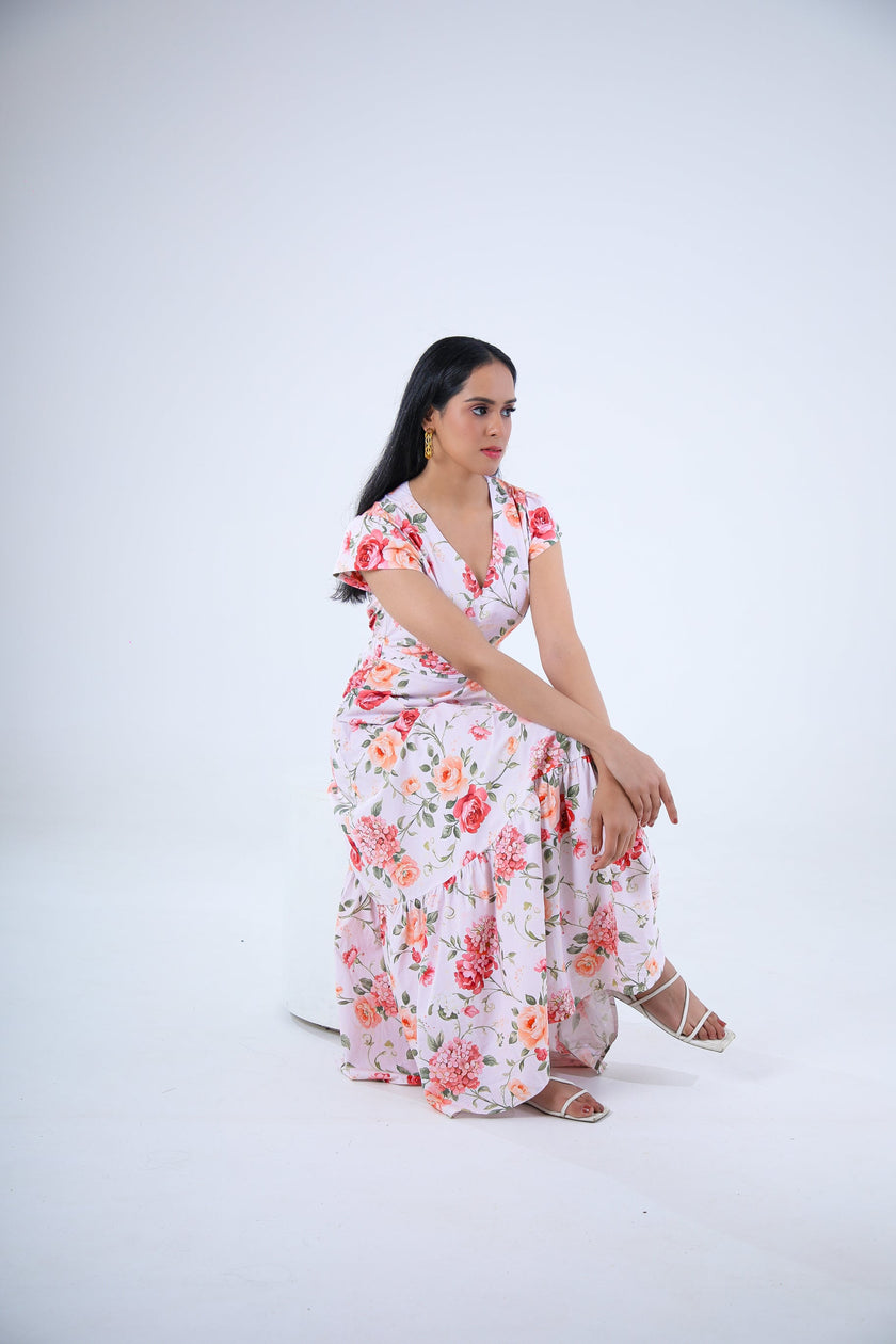 FLORAL WRAP MAXI